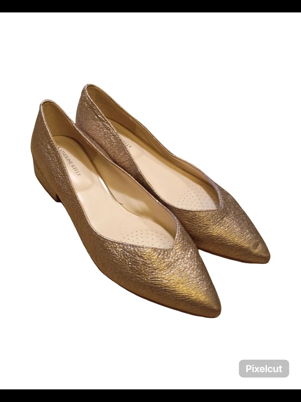 Katherine Kelly brand pointed-toe flats in a gold metallic finish - Picture 12 of 16